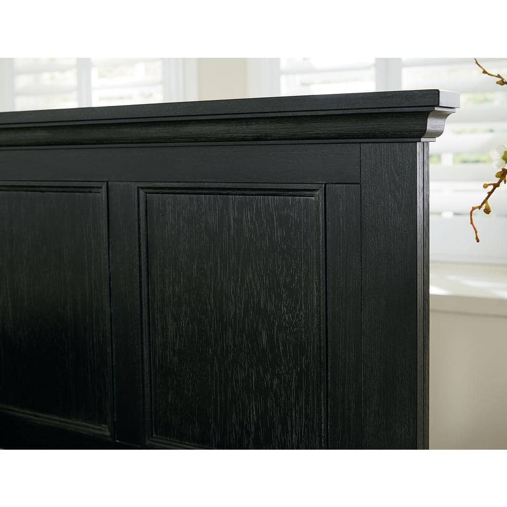 Rustic Black Mahogany Queen Panel Headboard