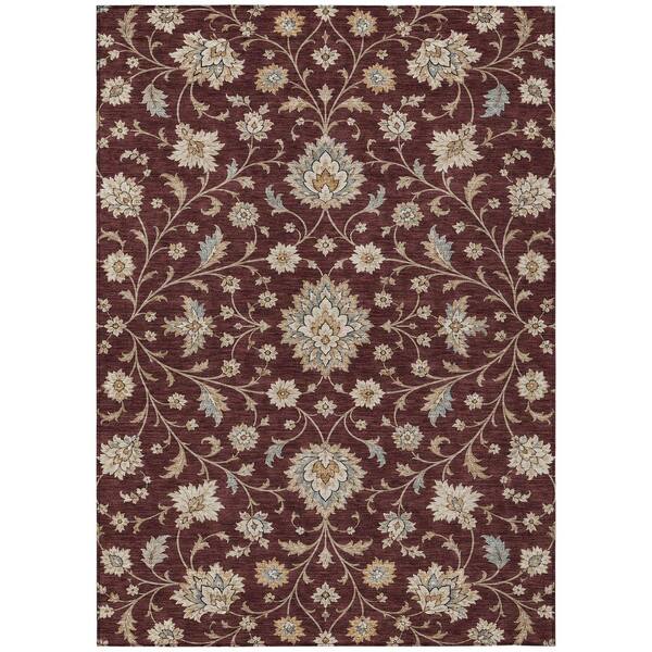 Chantille Machine Washable Indoor/Outdoor Abstract ACN3132 Burgundy 9 ft. x 12 ft. Area Rug