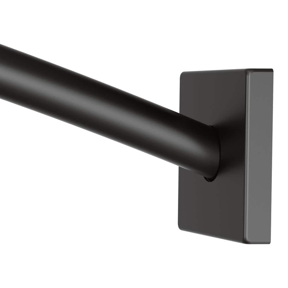 MOEN Triva 60 in. - 72 in. Adjustable Length Curved Shower Rod in Matte ...