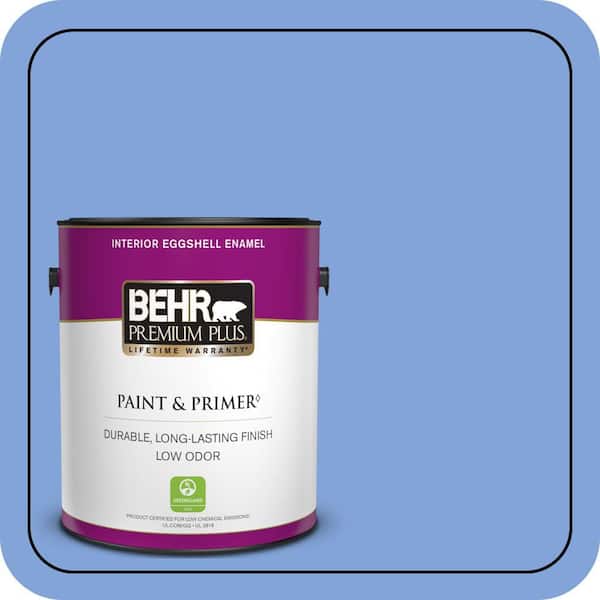 BEHR PREMIUM PLUS 1 gal. #P530-4 Periwinkle Eggshell Enamel Low Odor Interior Paint & Primer