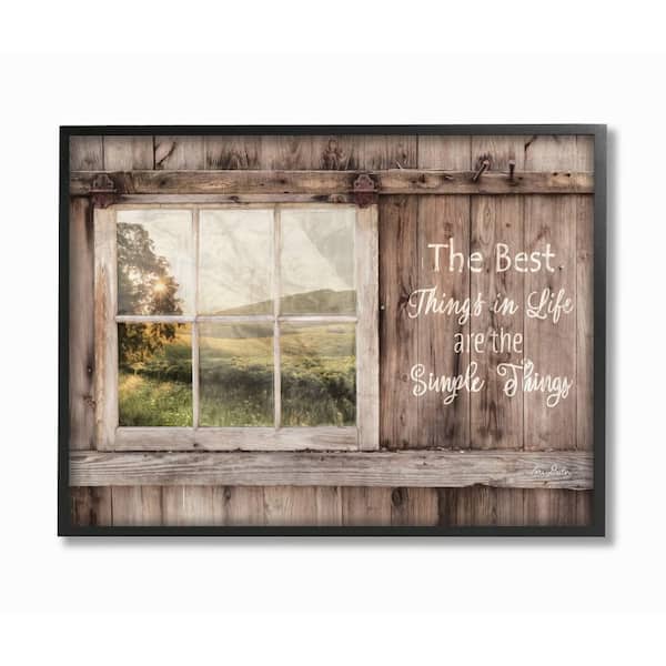Stupell Industries 11 in. x 14 in. "Simple Things Rustic Barn Window Distressed Photograph Black Framed Wall Art" by Lori Deiter