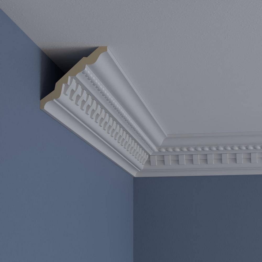 White Polyurethane Bulwark Dentil and Rope Crown Moulding