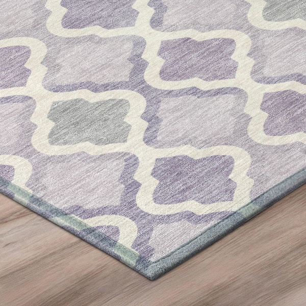 Chantille Machine Washable Indoor/Outdoor Abstract ACN3138 Lavender 5 ft. x 7 ft. 6 in. Area Rug