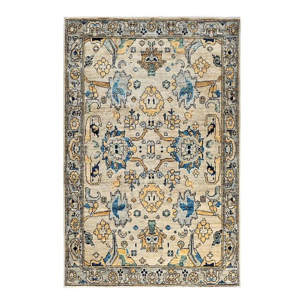 Serapi Light Gray 4 ft. x 6 ft. Tribal Wool Indoor Area Rug