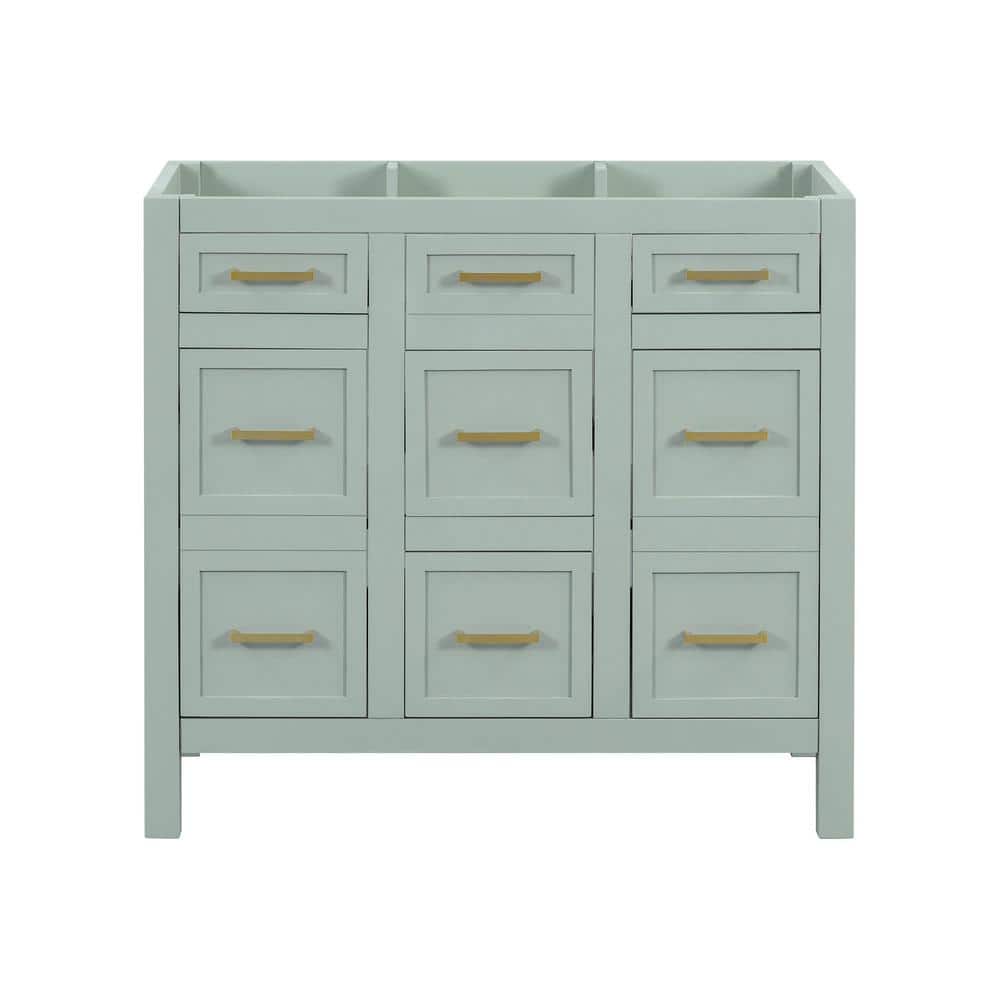 35.4 in. W x 17.8 in. D x 33 in. H Bath Vanity Cabinet without Top in Green