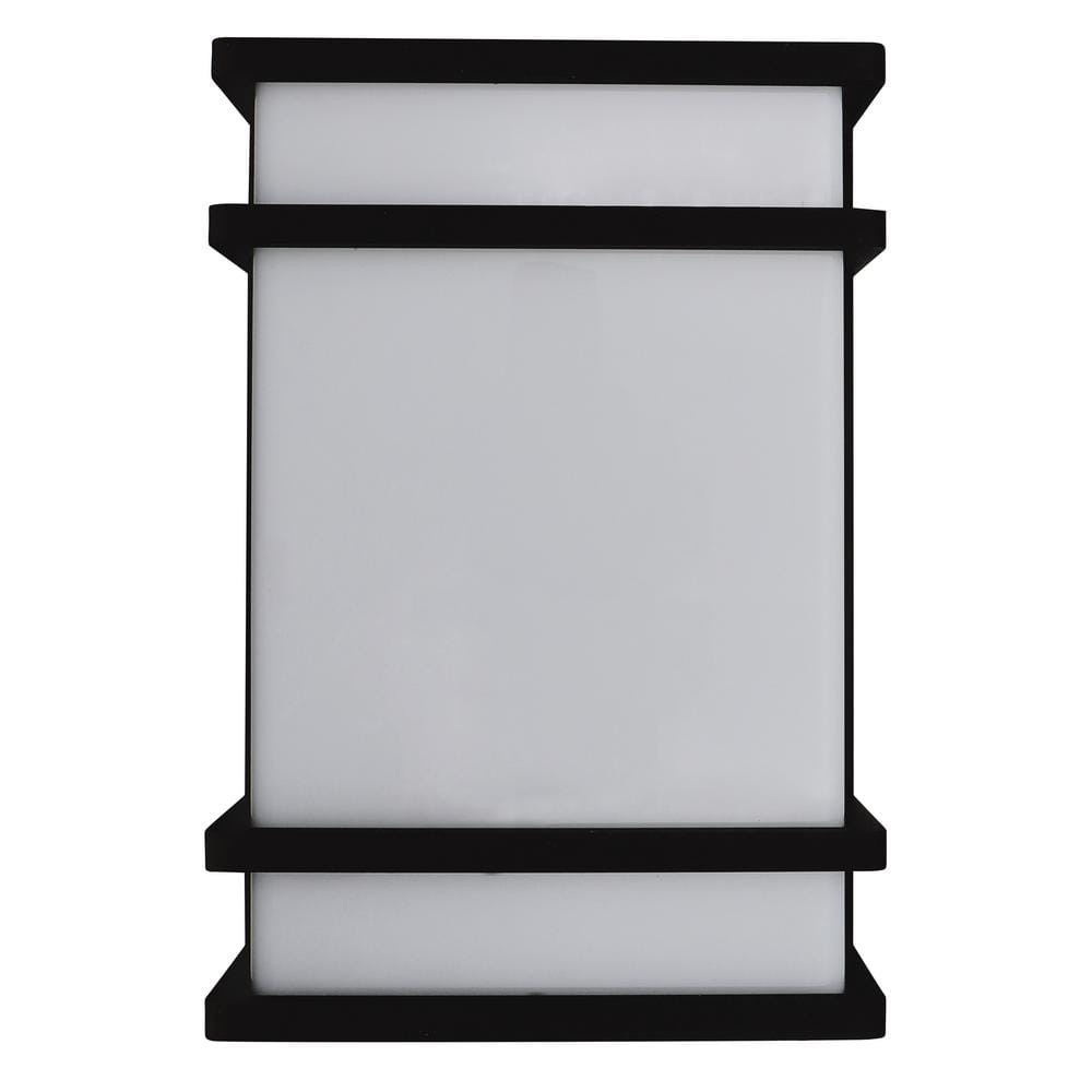 3CCT LED Square 10 in. 1-Light Black Dimmable Wall Sconce