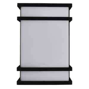 3CCT LED Square 10 in. 1-Light Black Dimmable Wall Sconce