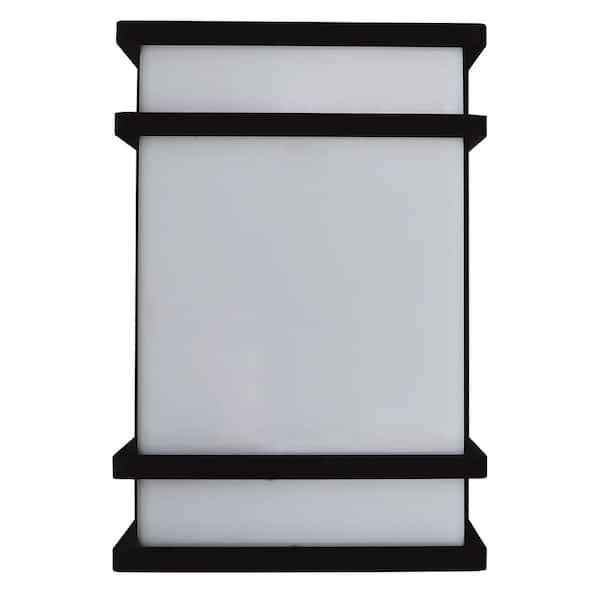 3CCT LED Square 10 in. 1-Light Black Dimmable Wall Sconce
