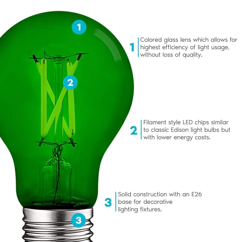 Green LED Edison Screw-in Decorative Light Bulbs