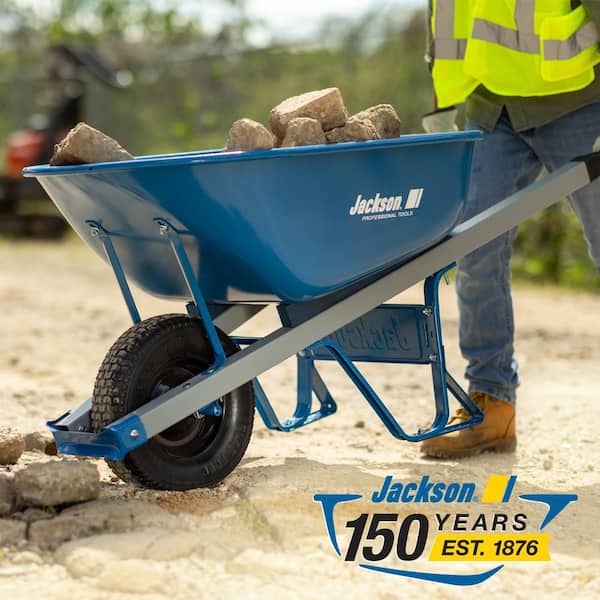 5 cu. ft. Heavy Gauge Seamless Steel Wheelbarrow