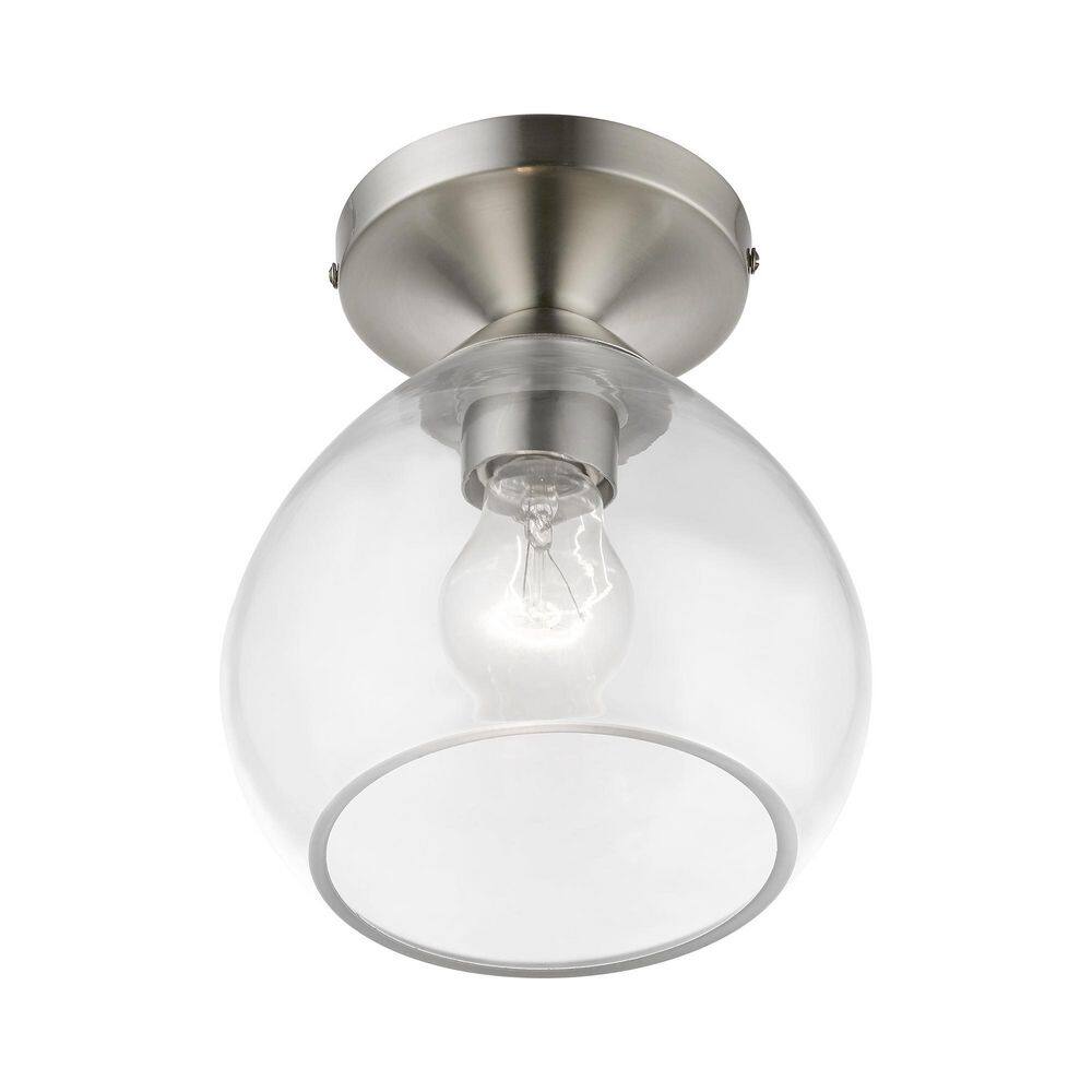 Catania Brushed Nickel 8'' Glass Semi-Flush Mount Light