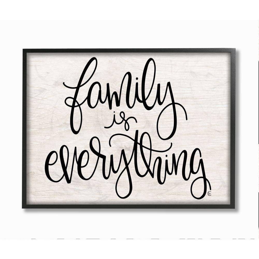 Family Is Everything Rustic Quote Home Sign by Fearfully Made Creations Framed Country Wall Art Print 11 in. x 14 in -  Stupell Industries, ab-187_fr_11x14