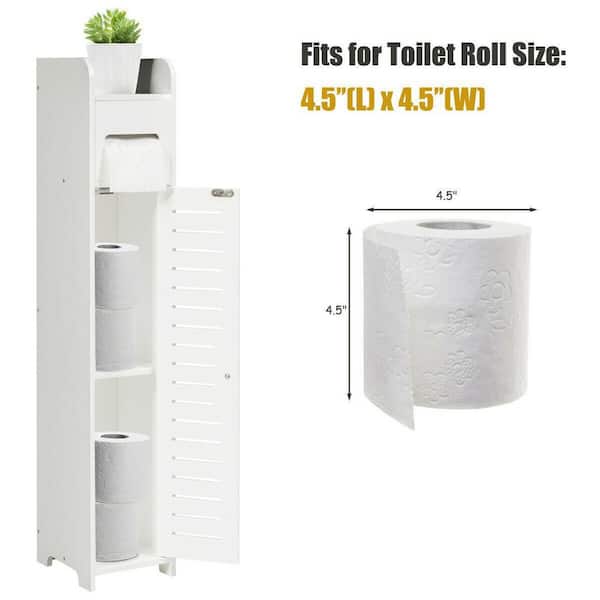  Toilet Paper Holder:Toilet Paper Holder Stand,Small Bathroom  Storage Cabinet Bathroom Organizer-White by AOJEZOR : Tools & Home  Improvement