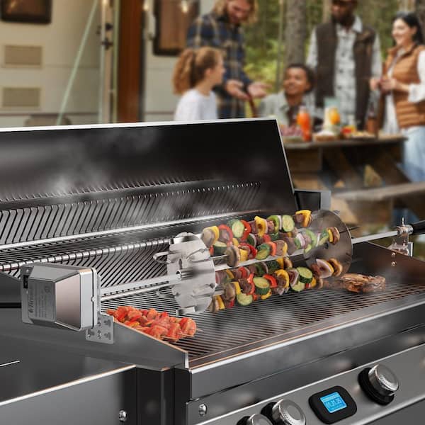 TURBRO Universal Grill Rotisserie Skewer Set, Fits 1/2 in. or 3/8