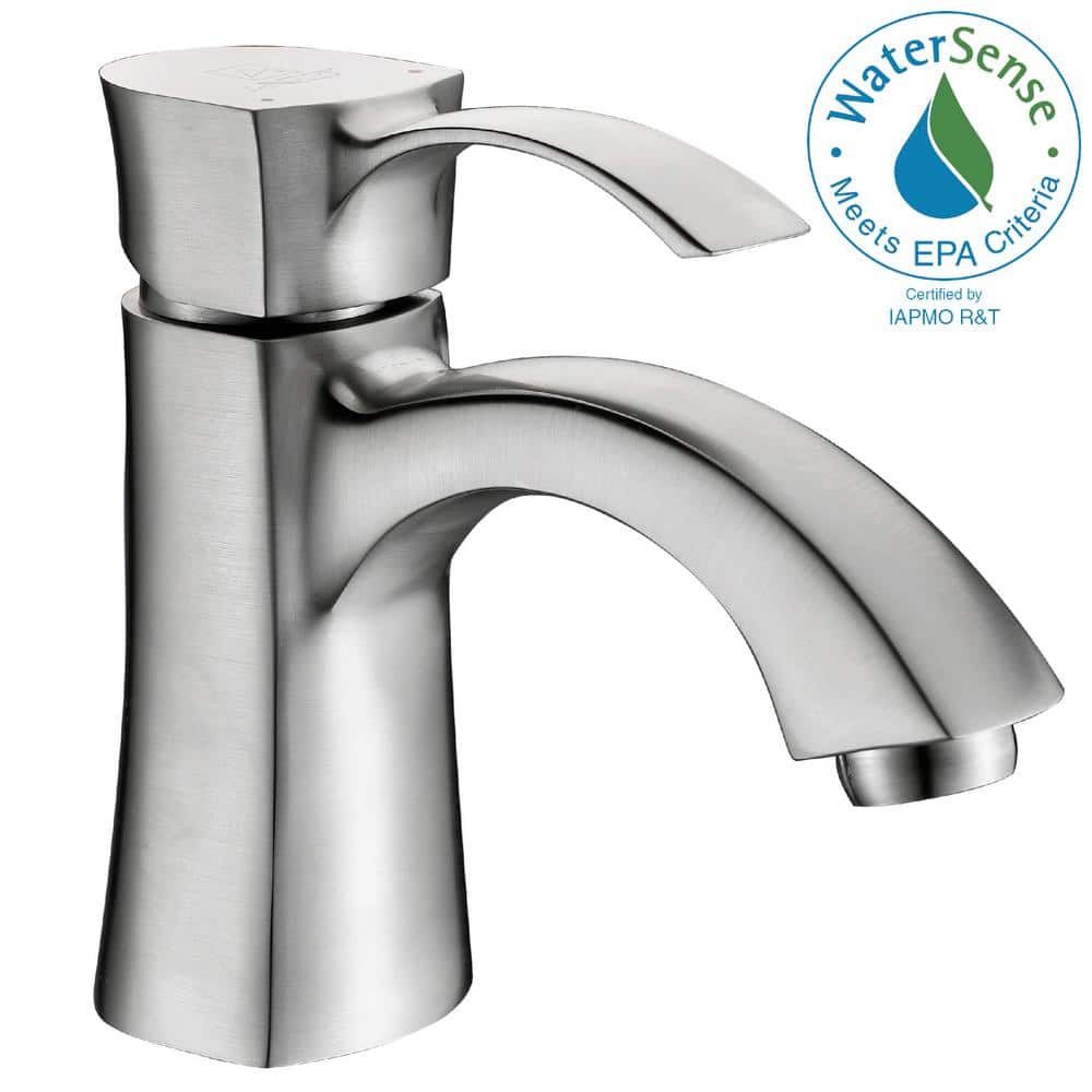 Brushed Nickel Single-Handle Bathroom Faucet with Drain Assembly