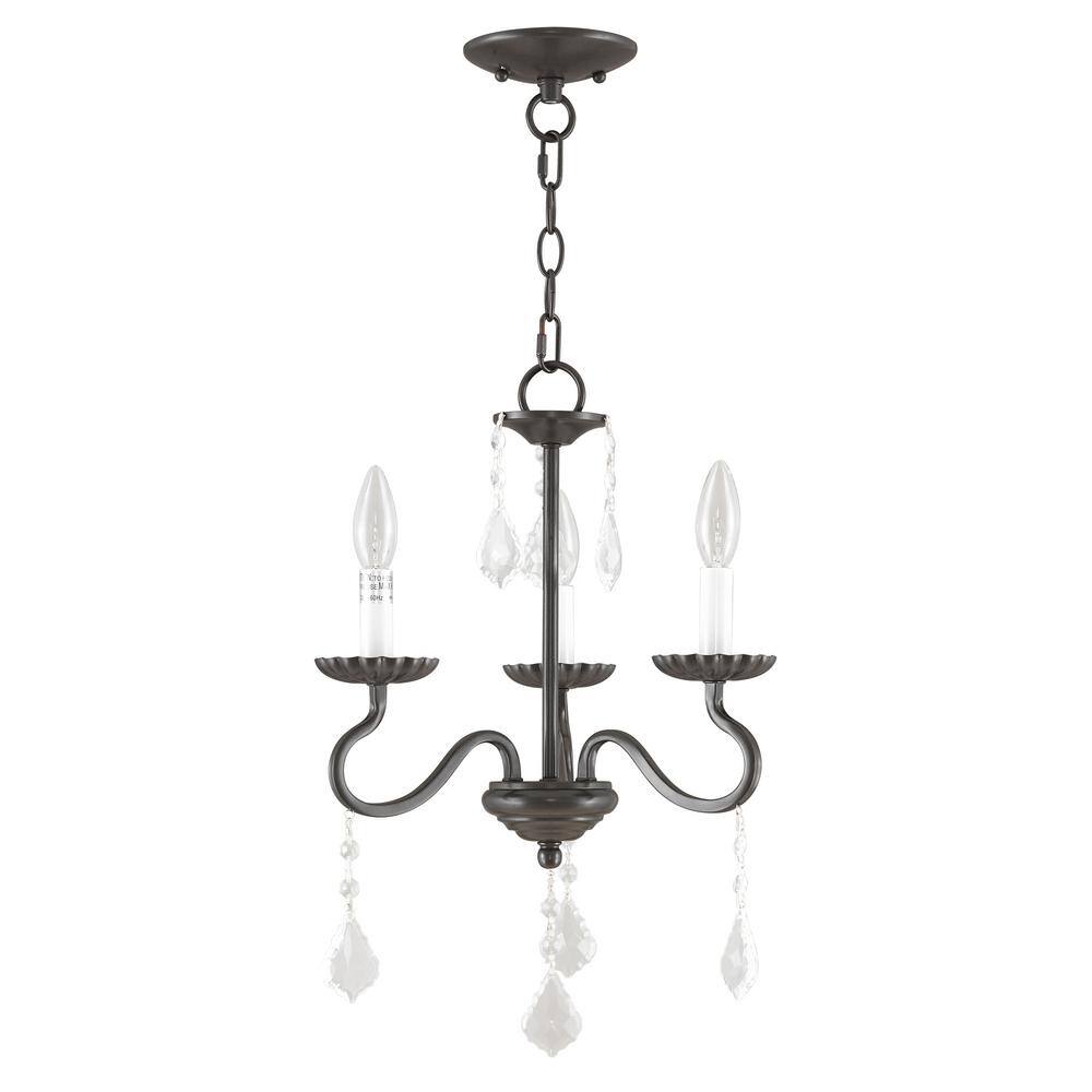 Callisto English Bronze Mini Chandelier with Crystal Accents