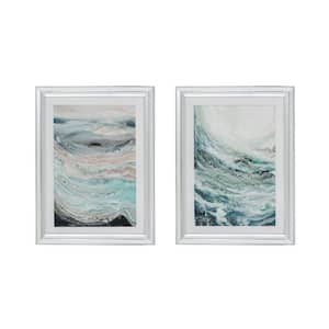 Aurora Crystal Mirror Nature 2-Pieces Framed Wall Art Print 31.5 in. x 23.6 in.