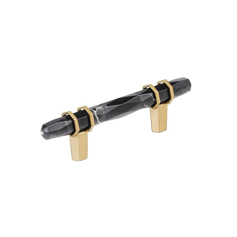 Carrione 3 in. (76mm) Center-to-Center Marble Black/Champagne Bronze Bar Cabinet Pull price history on PriceWatchPro