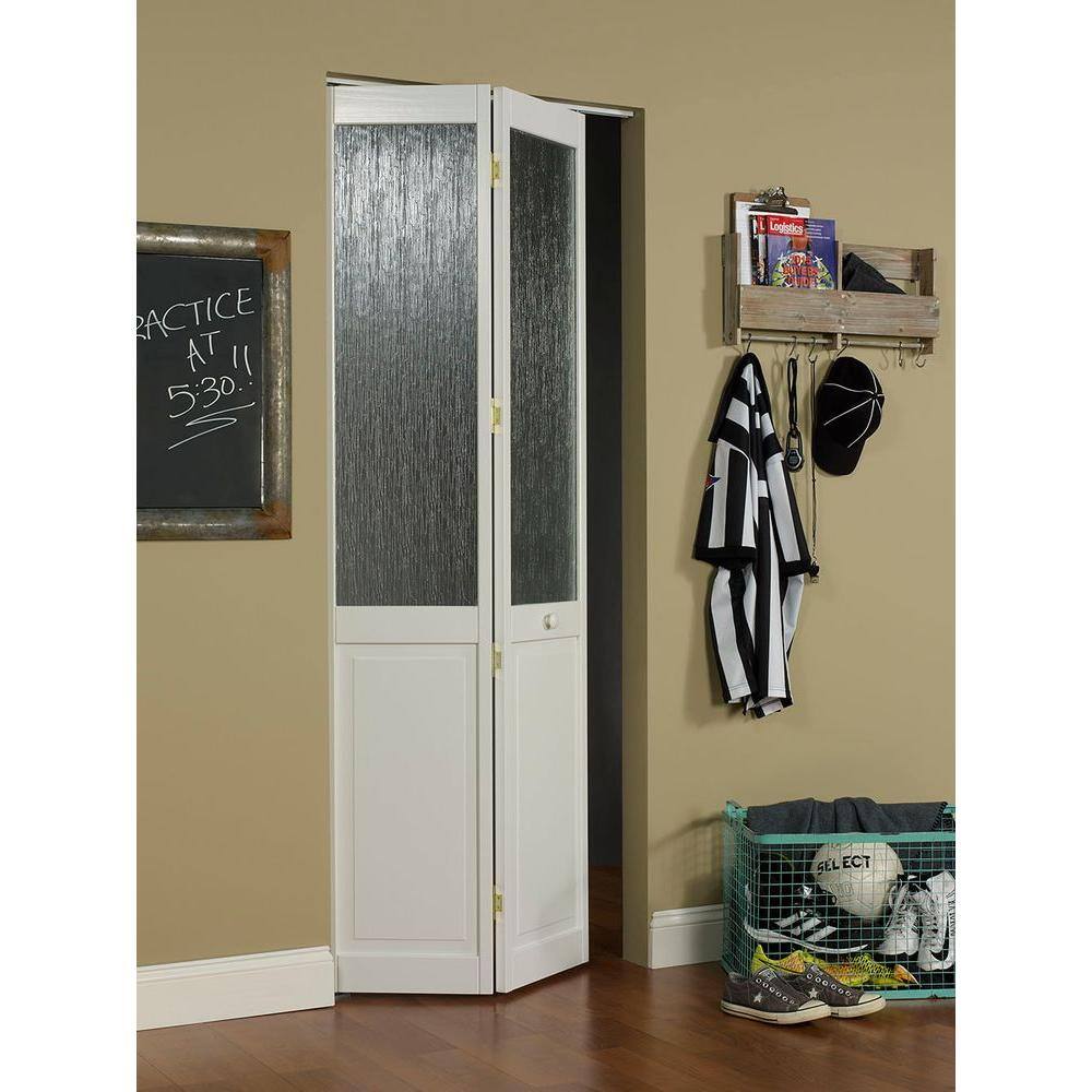 Aspen Unfinished Pine Half Glass Bifold Door 30" x 80"