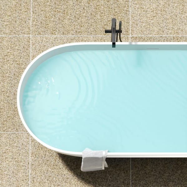 Ziyudura 63 in. x 29.5 in. Soaking Bathtub with Center Drain in