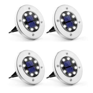 Solar White Powered Integrated LED Path Light (4-Pack)