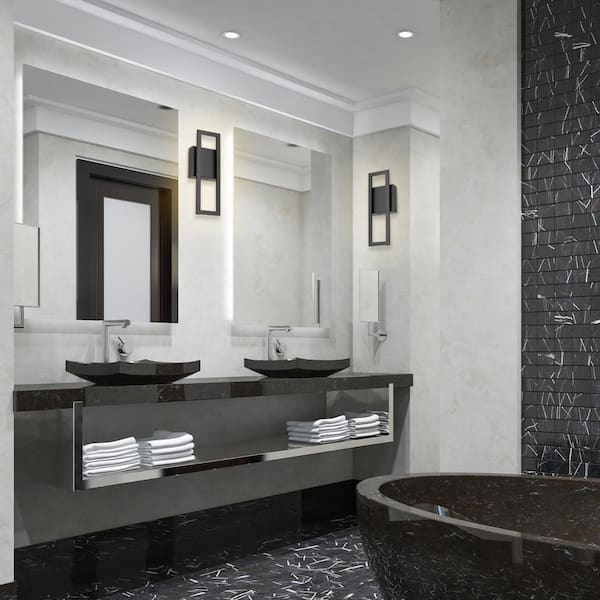 McKay Black Modern Indoor/Outdoor Integrated LED 1-Light Wall Sconce