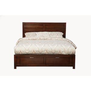 Carmel Cappuccino Brown Wood Frame Full Platform Bed