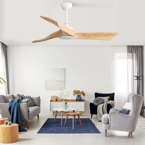52 in. Indoor/Outdoor White Ceiling Fan with Remote Control and 6-Fan Speeds