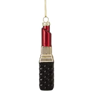 4.5 in. Red Lipstick Glass Christmas Ornament