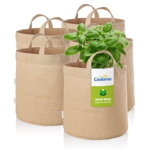 5 Gal. Desert Sand Fabric Planting Garden Grow Bags with Handles Planter Pot (5-Pack)