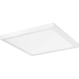 Everlume Collection 14 in. White Integrated LED Edgelit Square Semi-Flushmount