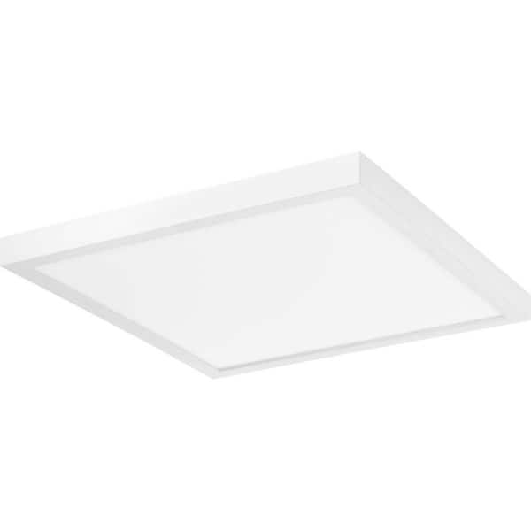 Progress Lighting Everlume Collection 14 in. White Integrated LED Edgelit Square Semi-Flushmount