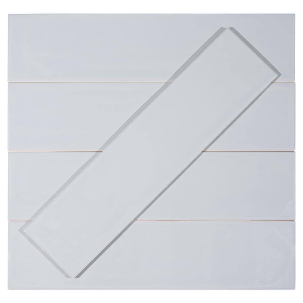 Perfecto Mirabella 4" x 16" Gray Glazed Ceramic Subway Tile