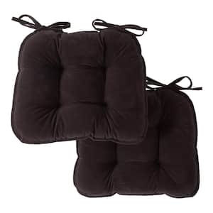 Omaha Charcoal Corduroy Reversible Chair Pad (Set of 2)