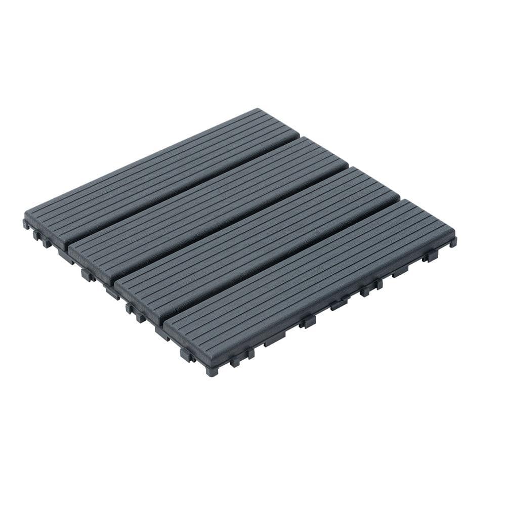 12 in. x 12 in. Waterproof Composite Interlocking Deck Tiles in Gray for Poolside, Balcony, Backyard (Set of 44 Tiles) price history on PriceWatchPro