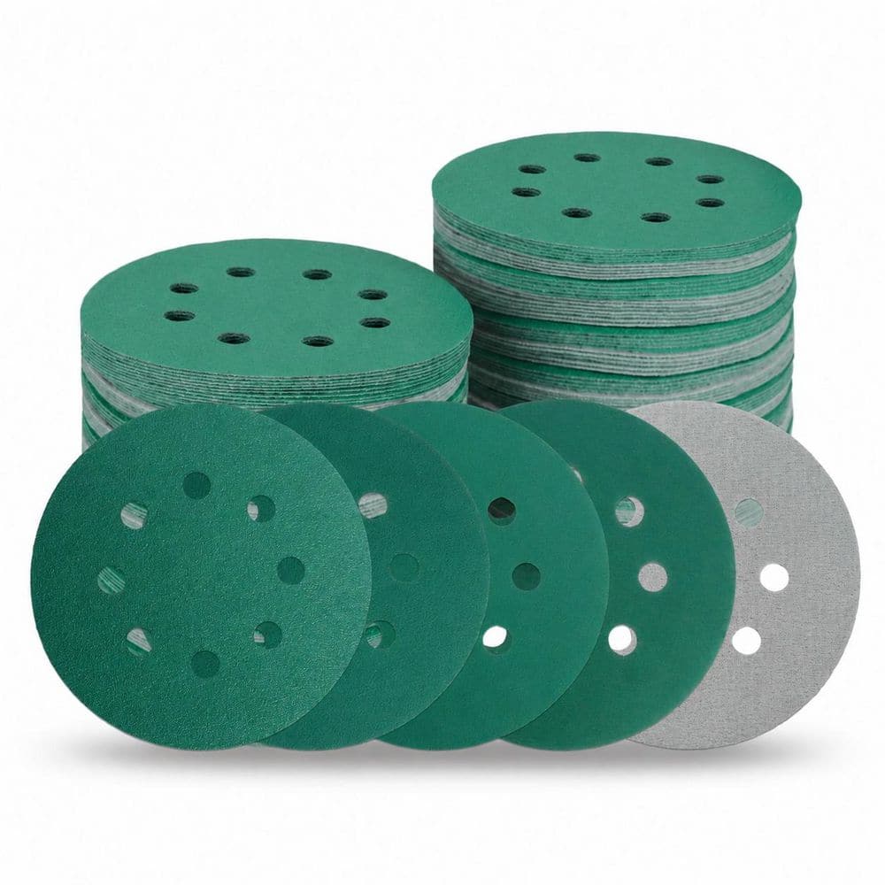 5 Inch 8 Hole Zirconia Sanding Discs with Hook Loop Anti-Clog Film Back Wet Dry 80-220 Grit for Orbital Sanders 50 Pack price history on PriceWatchPro