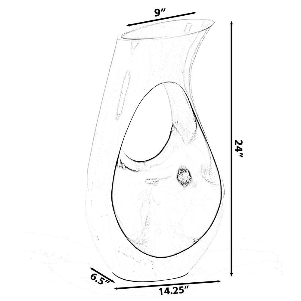 Elegant White Fiberglass 24" Tall Modern Floor Vase