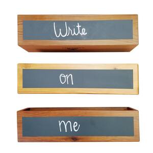 4 in. x 4 in. x 16 in. Succulent Planter Wood Rectangular Planter with Chalkboard Front (3-Package)