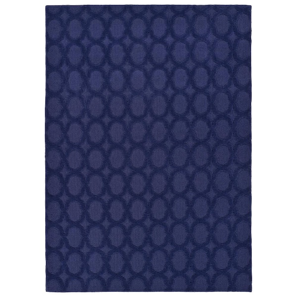 Garland Rug Garden Trellis Navy 5 ft. x 7 ft. Indoor/Outdoor Area Rug