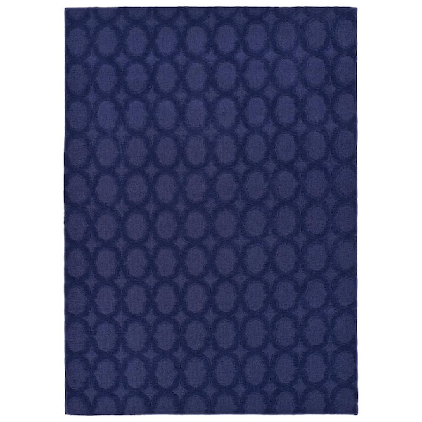 Garland Rug Garden Trellis Navy 5 ft. x 7 ft. Indoor/Outdoor Area Rug