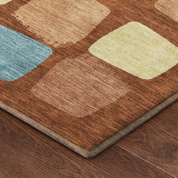 Mayfield Premium Machine Washable Abstract AMF2501 Paprika 2 ft. x 3 ft. Accent Rug