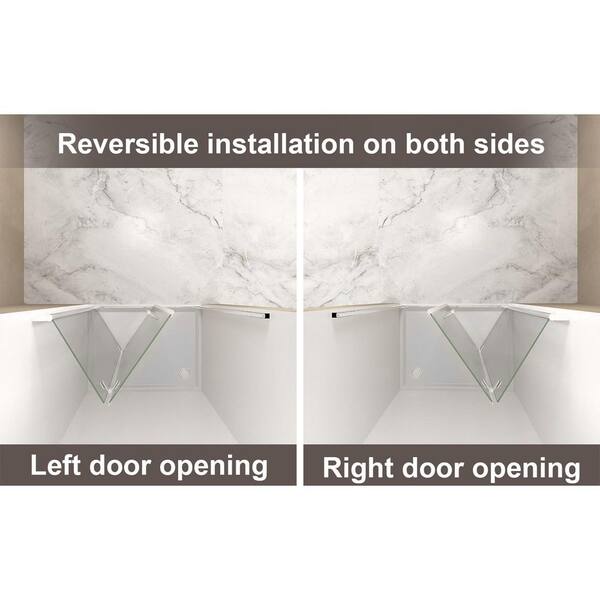 Liviza 34-35 in. W x 72 in. H Bi-fold Frameless Shower Door in