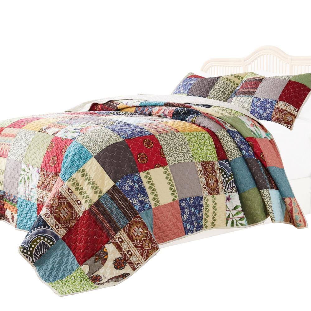 Lily 3- Piece Multicolor Solid Twin Size Cotton Quilt Set price history on PriceWatchPro