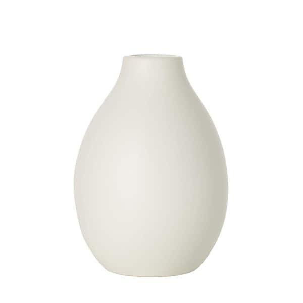 SULLIVANS 9 in. Matte Ivory Teardrop Vase, Ceramic