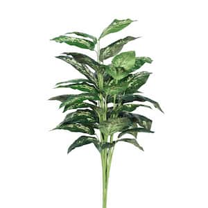 36 in. Green and White Artificial Diffenbachia Leaf Plant