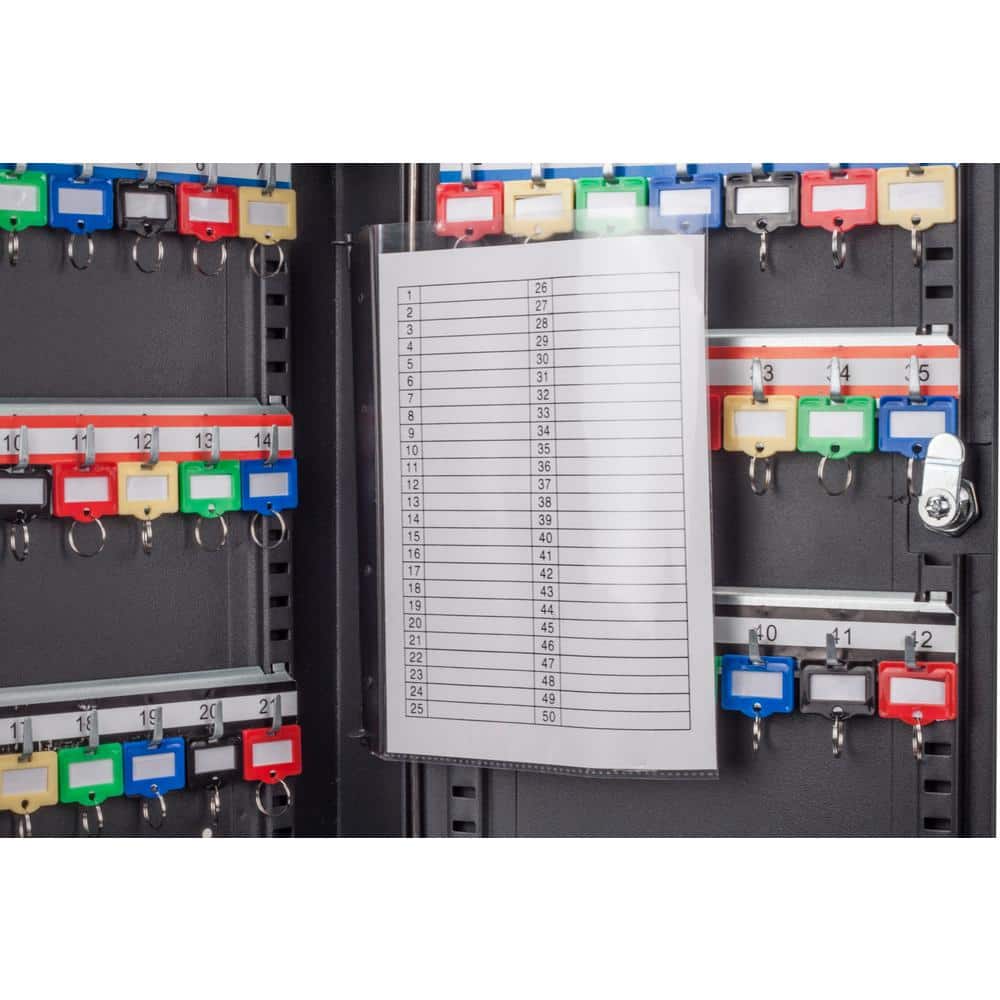 SecureKey Matte Black 42-Position Steel Key Cabinet with Color Labels