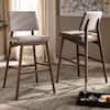 Baxton Studio Colton 42 in. Light Gray and Walnut Bar Stool Set