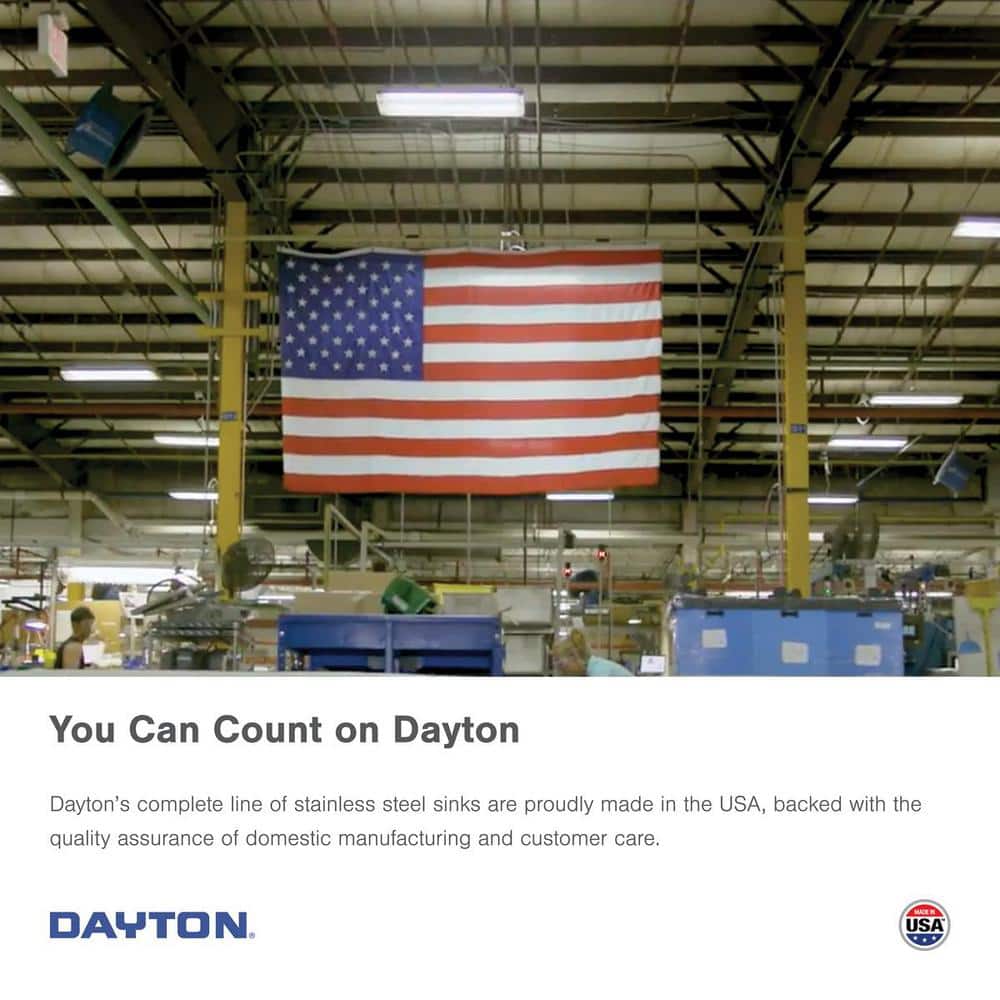 Dayton 17" x 19" Stainless Steel Single Bowl Drop-In Sink