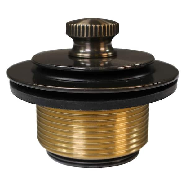 1-1/2 in. NPSM Twist & Close Bathtub Drain Plug, Coarse Thread, Polished  Brass