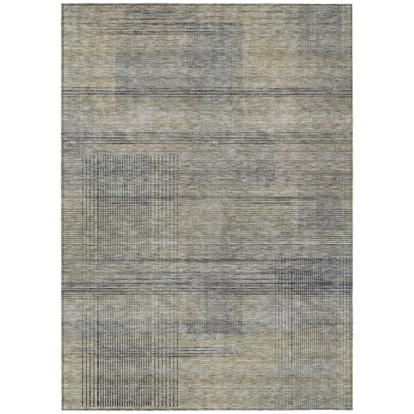 Addison Rugs Chantille Machine Washable Indoor/Outdoor Abstract ACN820 Khaki 2 ft. 6 in. x 3 ft. 10 in. Area Rug